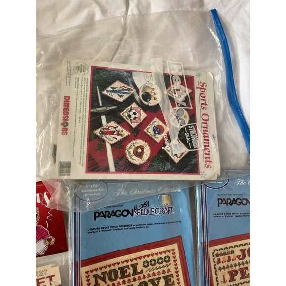 Christmas Craft Kits Bundle - Cross Stitch Needlepoint Bean Bag Ornaments & Wall - Picture 12 of 12